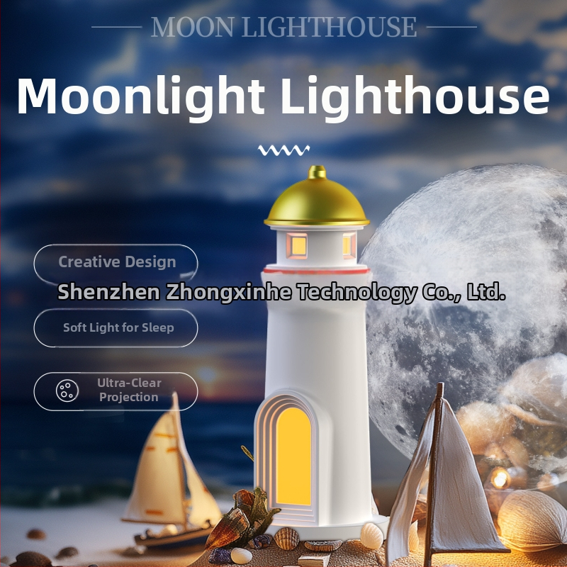 Piiriülene kuuvalguse tuletorni projektsioonlamp atmosfääri öövalgus pühadekingituste kaunistused inimkeha andur atmosfäärilamp nutikas laualamp