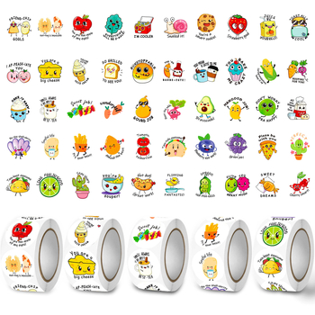 1000 matrica/5 tekercs, 6,0 hüvelykes különböző aranyos matricák, gyümölcsmatricák, iskolai jutalomcímke matricák