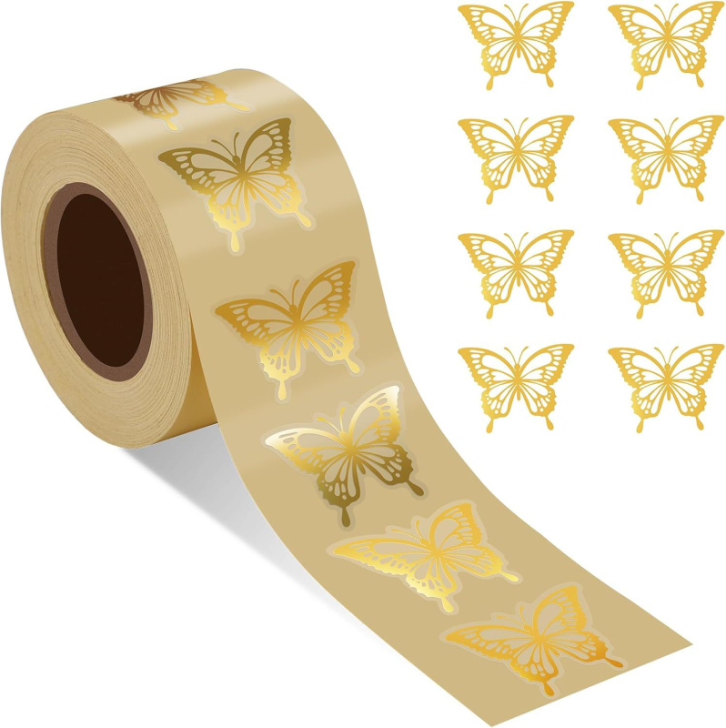 Határokon átnyúló népszerű gyártói közvetlen értékesítésű forró sajtolású pillangómatricák, amelyek minden típusú forró sajtolást támogatnak, öntapadós matricák, testreszabott nagykereskedelem