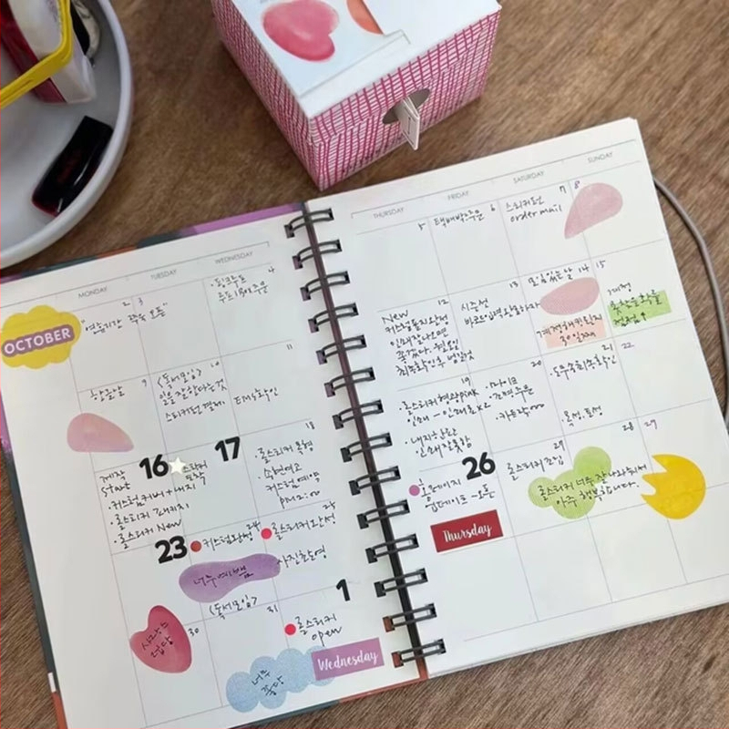 Малка червена книжка, прости цветни стикери, издърпващи се самозалепващи се бележки, бележки в стил Ins, учениците имат лепкави стикери за разкъсване N