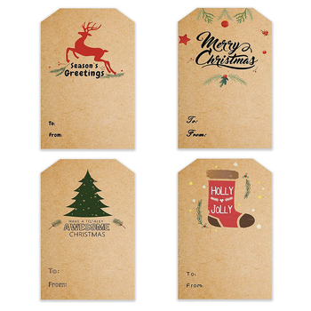 Amazon Explosions 300 Kraft papír karácsonyi matrica tekercs karácsonyi ajándékcsomagolás dekoratív öntapadós címke