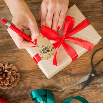 Amazon Explosions 300 Kraft papír karácsonyi matrica tekercs karácsonyi ajándékcsomagolás dekoratív öntapadós címke