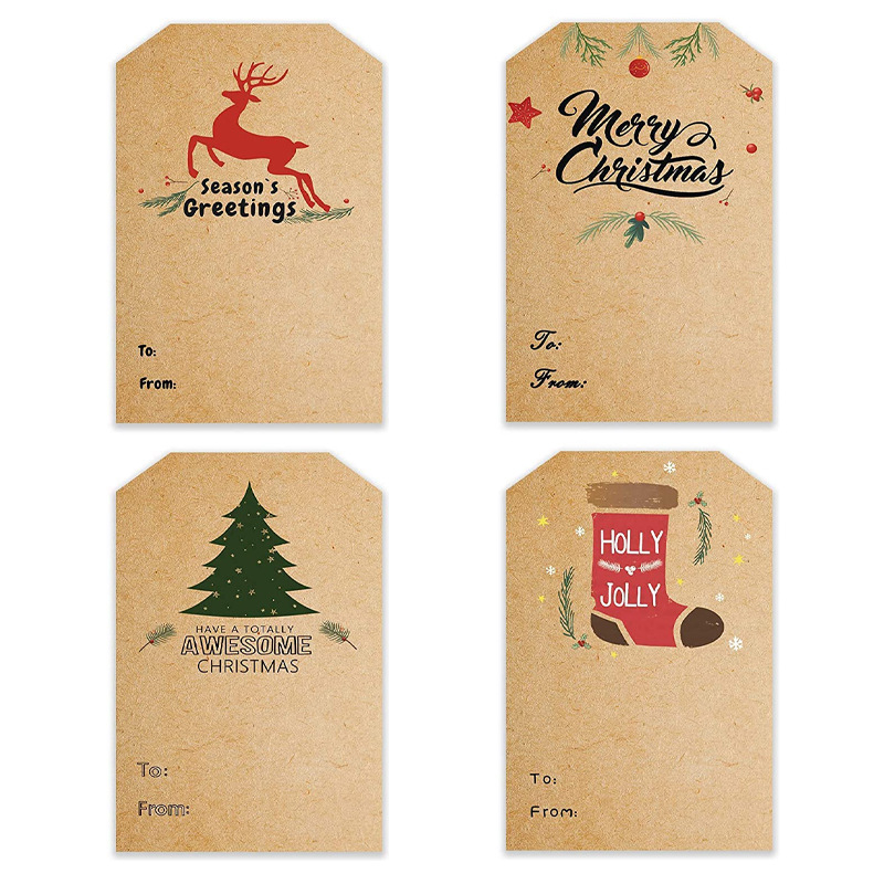 Amazon Explosions 300 Kraft papír karácsonyi matrica tekercs karácsonyi ajándékcsomagolás dekoratív öntapadós címke