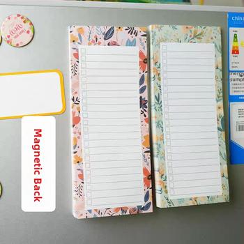 Μαγνητικό σημειωματάριο ψυγείου με αυτοκόλλητα λουλουδιών για να κάνετε σημειώσεις