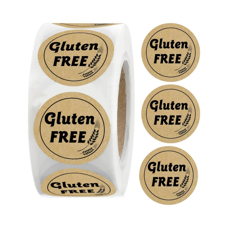 Amazon határokon átnyúló forró akció 1 hüvelykes gluténmentes barna kraftpapír matrica egyedi nagykereskedelem