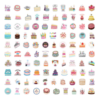 100 naljepnica za rođendanske torte, ukrasne naljepnice za skuter, bilježnicu, prtljagu, gitaru, čašu za vodu, vodootporne naljepnice, veleprodaja