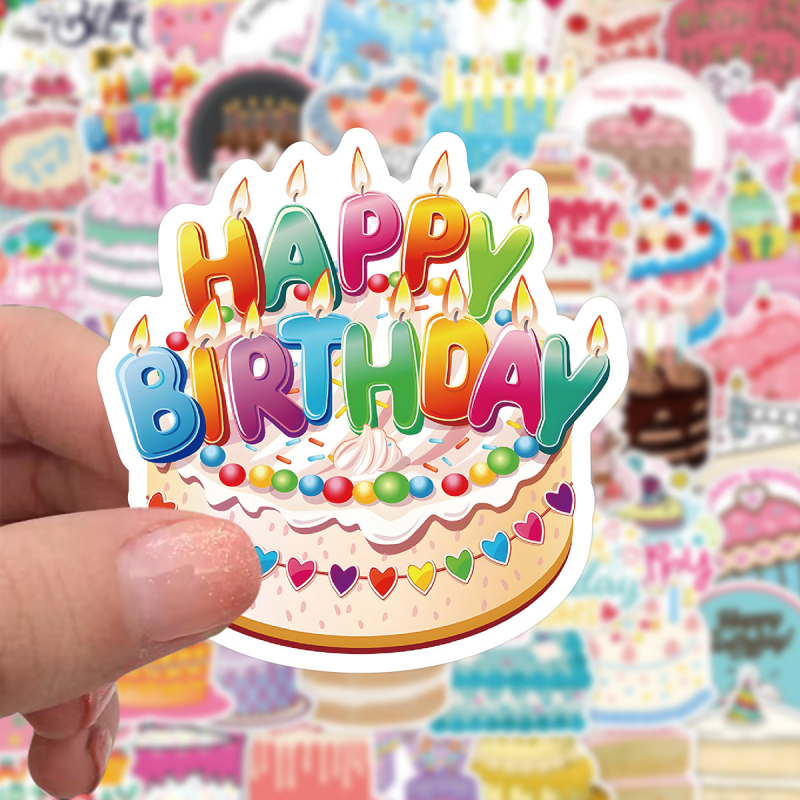 100 naljepnica za rođendanske torte, ukrasne naljepnice za skuter, bilježnicu, prtljagu, gitaru, čašu za vodu, vodootporne naljepnice, veleprodaja