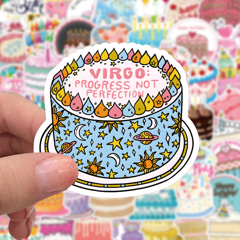 100 naljepnica za rođendanske torte, ukrasne naljepnice za skuter, bilježnicu, prtljagu, gitaru, čašu za vodu, vodootporne naljepnice, veleprodaja