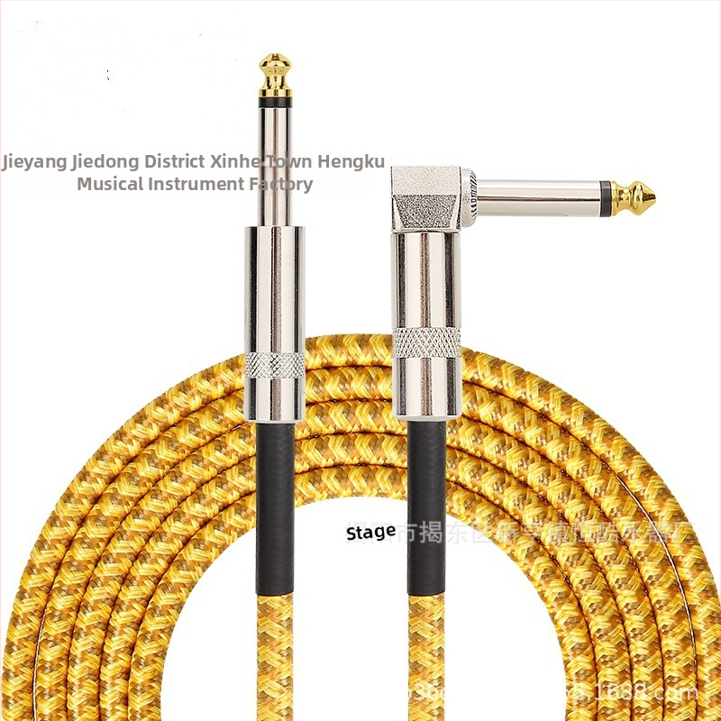 Право коляно 6.35 мъжки-мъжки свързващ кабел за електрическа китара 6.35 връзка за намаляване на шума на главата фолк електрическа кутия Beth electric Ji