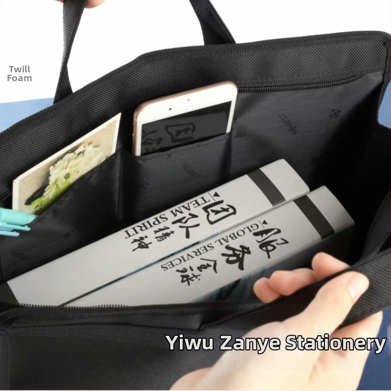 Чанта за документи с голям капацитет Kangbai, чанта с двоен цип, бизнес чанта за срещи, куфарче 6837, подарък