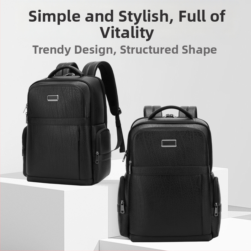 Експлозивна мъжка раница от естествена кожа с деколте тип „Даниел“, семпла модна компютърна раница от растително дъбена телешка кожа, бизнес чанта на склад