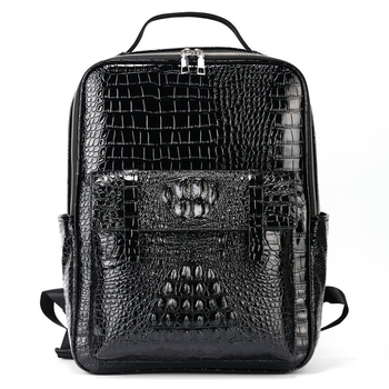 Uus vabaaja meeste seljakott must trendikas lahe krokodilliline õlakott õuearvuti seljakott