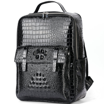 Uus vabaaja meeste seljakott must trendikas lahe krokodilliline õlakott õuearvuti seljakott