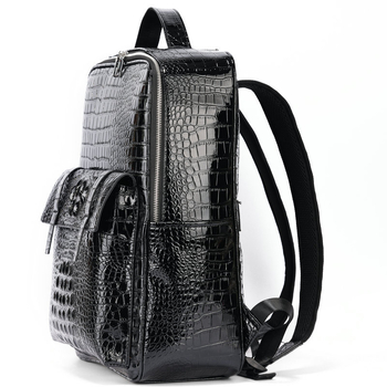 Uus vabaaja meeste seljakott must trendikas lahe krokodilliline õlakott õuearvuti seljakott