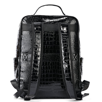 Uus vabaaja meeste seljakott must trendikas lahe krokodilliline õlakott õuearvuti seljakott