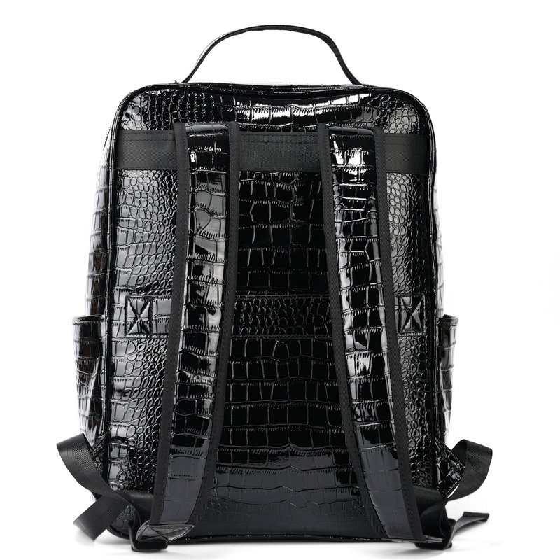 Uus vabaaja meeste seljakott must trendikas lahe krokodilliline õlakott õuearvuti seljakott