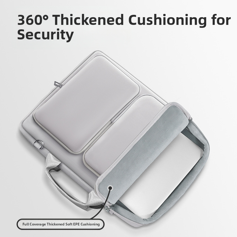 Jauna pārnēsājama klēpjdatora soma ar 360 grādu aizsargājošu, sabiezinātu plīša oderi, biznesa biroja klēpjdatora soma 15,6 collas