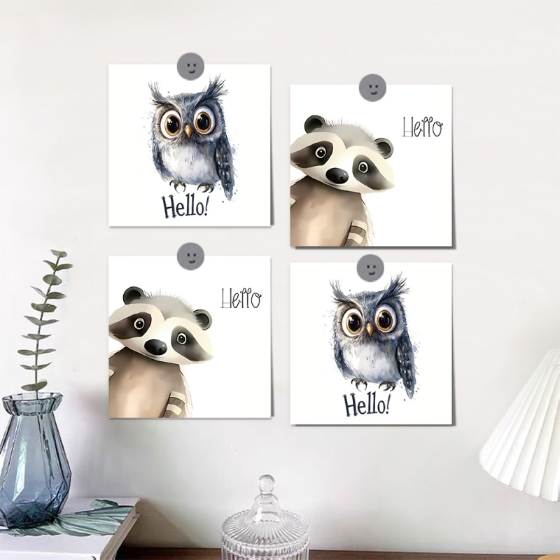 15 tk/komplekt maalitud loomade õnnitluskaartide seeria loomingulised seinakleebised isikupärastatud kaunistused isetegemise toa magamistoa graffiti seinakleebised