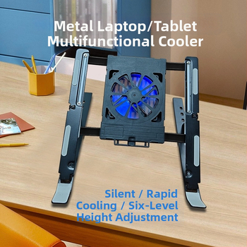 Sülearvuti aluse radiaatori aluse kõrgus reguleeritav suur tuulearvuti alumiiniumisulamist jahutusklambri padjakaitse võib olla piiriülene