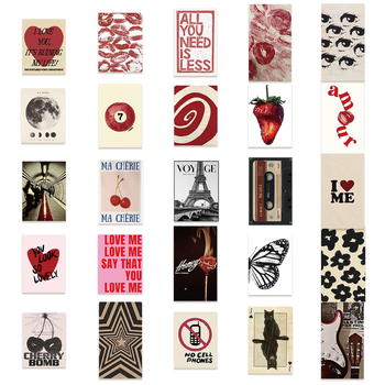 50 naiste kleebist, käsiraamat, päevik, sülearvuti, telefonikott, kitarr, rula, veetass, dekoratiivsed kleebised