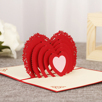 Tehase kohandatud hulgimüügi Euroopa pulma 3D 3D õnnitluskaart loominguline armastus õnnitluskaart emadepäev sõbrapäeva kaart