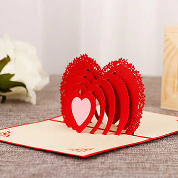 Tehase kohandatud hulgimüügi Euroopa pulma 3D 3D õnnitluskaart loominguline armastus õnnitluskaart emadepäev sõbrapäeva kaart