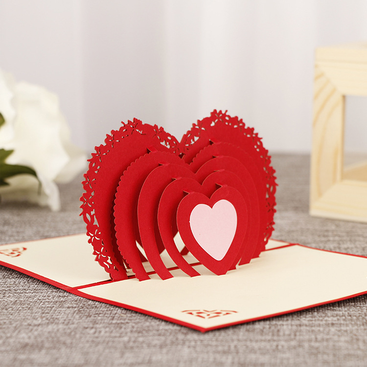 Tehase kohandatud hulgimüügi Euroopa pulma 3D 3D õnnitluskaart loominguline armastus õnnitluskaart emadepäev sõbrapäeva kaart