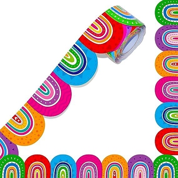 Bosimi táblára való matricák, szivárványos öntapadós matrica keret matricák iskolai szezonra, színes dekoratív matricák tanterembe