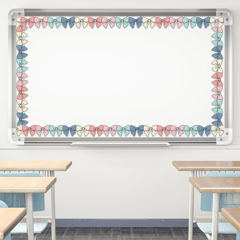 Värviline lipsusõlmega teadetetahvli ääris, pastellne lipsusõlmega stantsitud ääris, kontori-, klassiruumi- ja tahvlikaunistused