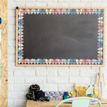 Värviline lipsusõlmega teadetetahvli ääris, pastellne lipsusõlmega stantsitud ääris, kontori-, klassiruumi- ja tahvlikaunistused