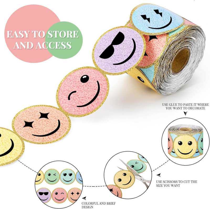 Boldog arcú hirdetőtábla szegély színes mosoly hirdetőtábla dekoratív szegély iskolai tantermi tábla dekorációhoz