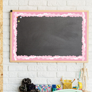 Tahvli teadetetahvli kaunistus roosa taevas ääriskleebis Ääriskleebis koolihooaja ääriskleebis