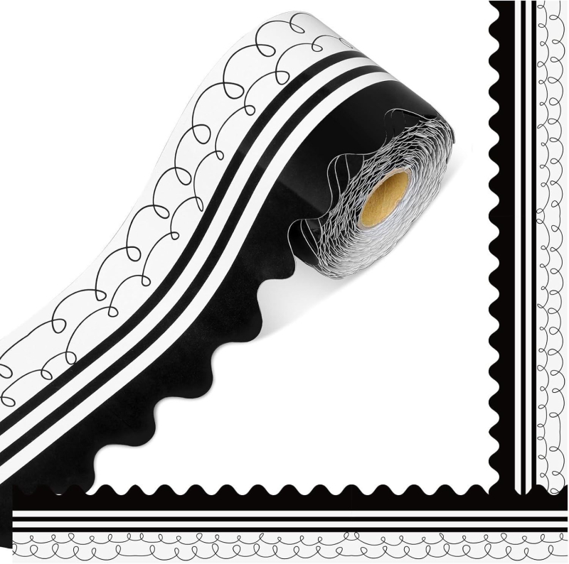 Boheemlaslikus stiilis teadetetahvli äärise kaunistuskleebis, isekleepuv rull, sobib kooliklassi tahvli kaunistamiseks