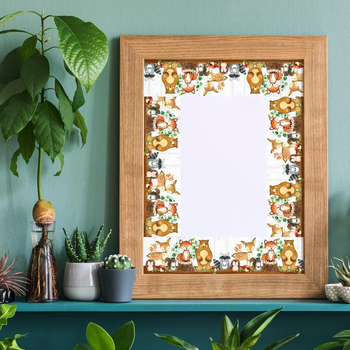 Lábfejek Erdei lények Hirdetőtábla Keret Erdei állatok Kivágott Hirdetőtábla Csíkos Aranyos Dzsungel Téma Tekercs