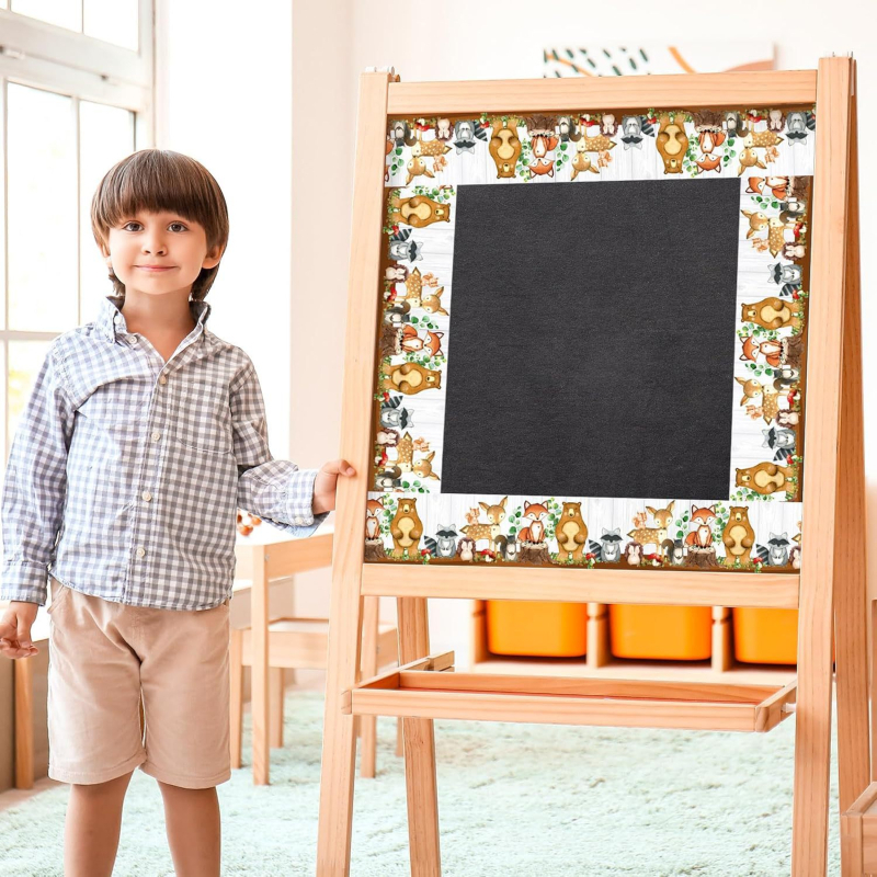 Lábfejek Erdei lények Hirdetőtábla Keret Erdei állatok Kivágott Hirdetőtábla Csíkos Aranyos Dzsungel Téma Tekercs