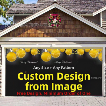 Pārrobežu jauns Ziemassvētku garāžas durvju karoga audums Ziemassvētku sienas plīts svētku ballītes rotājums fona audums