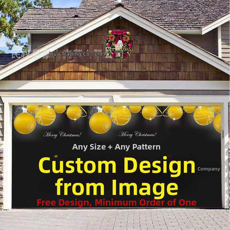 Трансграничен нов коледен плат за гаражна врата, коледна стенна печка, празнична декорация, плат за фон
