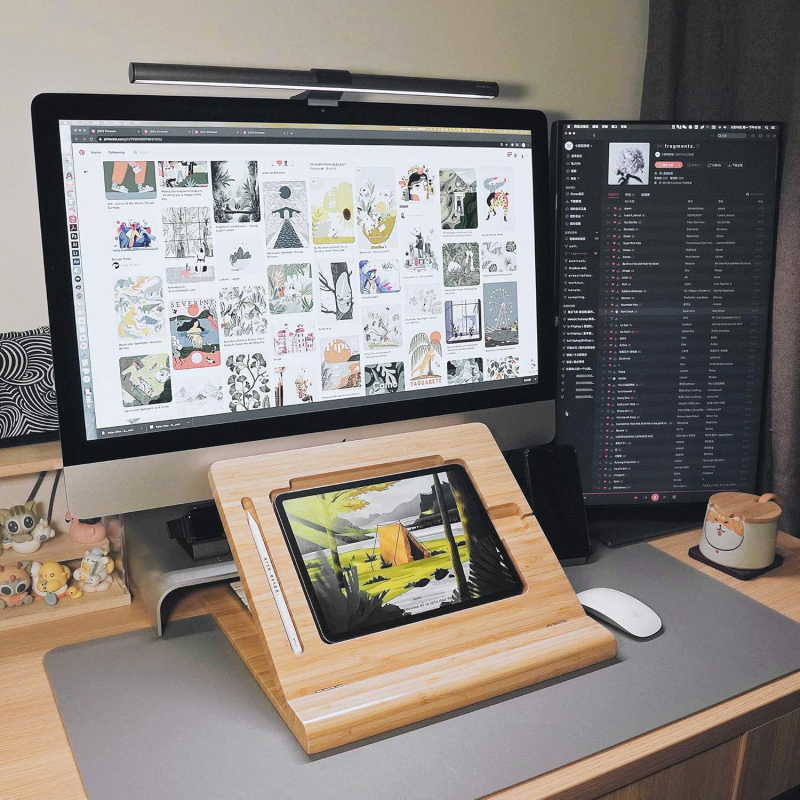 Bambukinis planšetinio kompiuterio stovas, reguliuojamas mobiliojo telefono, planšetinio kompiuterio įkrovimo stovas, „Illustrator“ elektroninės piešimo lentos palaikymas