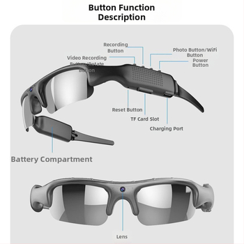 Välisportimiseks mõeldud jalgrattasõiduprillid WiFi-ga, pea külge kinnitatavad nutikad spordiprillid, multifunktsionaalsed kaamera- ja fotoprillid