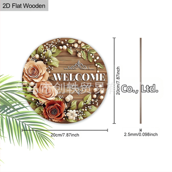 Διακοσμητική ξύλινη στρογγυλή πινακίδα σε αμερικανικό στιλ για την πόρτα καλωσορίσματος, κρεμαστή για διακόσμηση τοίχου σπιτιού