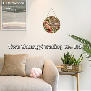 Διακοσμητική ξύλινη στρογγυλή πινακίδα σε αμερικανικό στιλ για την πόρτα καλωσορίσματος, κρεμαστή για διακόσμηση τοίχου σπιτιού