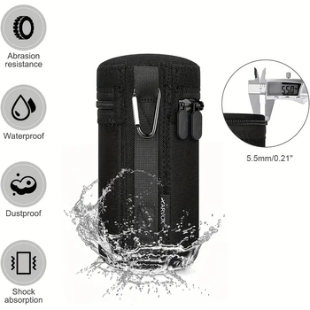 Pielāgota piekarināma āra fotografēšanas objektīva soma, ceļojumu uzglabāšanas soma, cilindriska vienkārša piekarināma soma, pielāgojams logotips, pārnēsājama