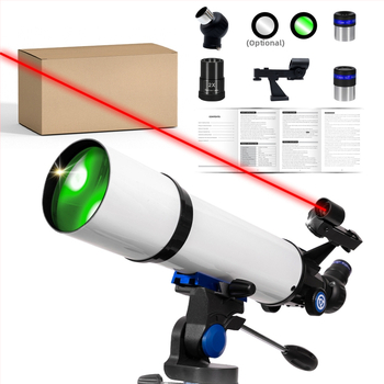 Naujas 80500 baltas didelės diafragmos teleskopas. Didelės raiškos, didelio galingumo žvaigždžių stebėjimas, pasaulio stebėjimas, dvigubos paskirties, tarpvalstybinis meistriškumas.