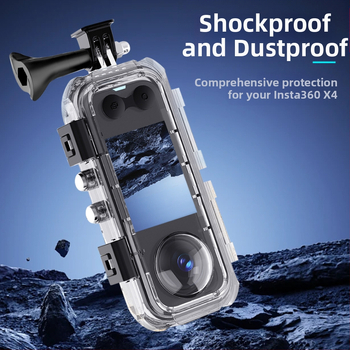Tinka „Shadowstone Insta360X4“ vandeniui atsparus korpusas, panoraminės veiksmo kameros priedai, nematomas nardymo korpusas, apsauginis korpusas