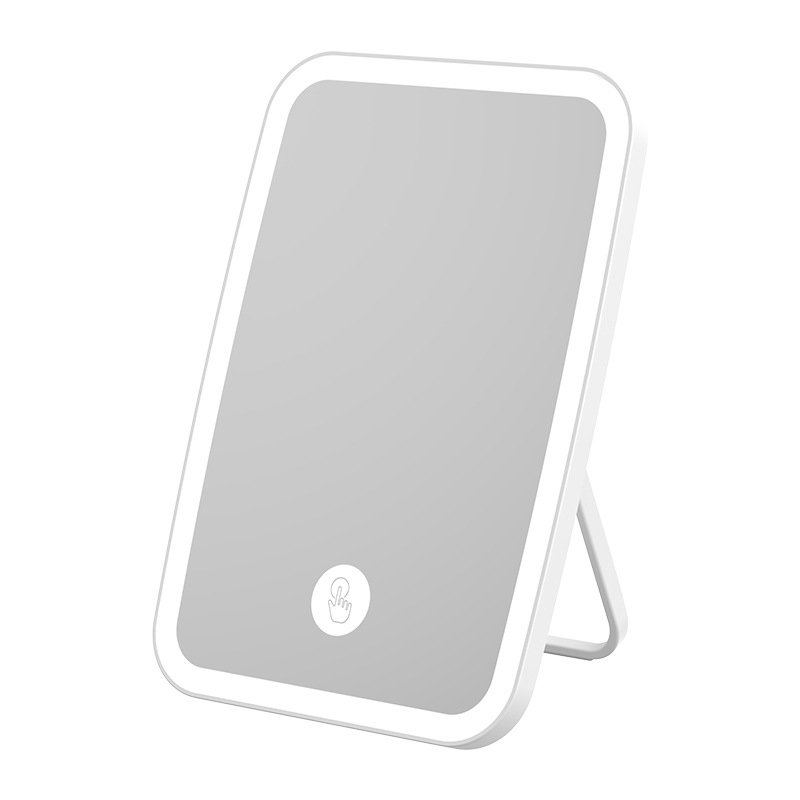 Kozmetikai tükör újratölthető LED-es lámpával, púderes rúzs, kettős célú, nagyított szépségtükör, kézi, kétoldalas, összecsukható, hordozható