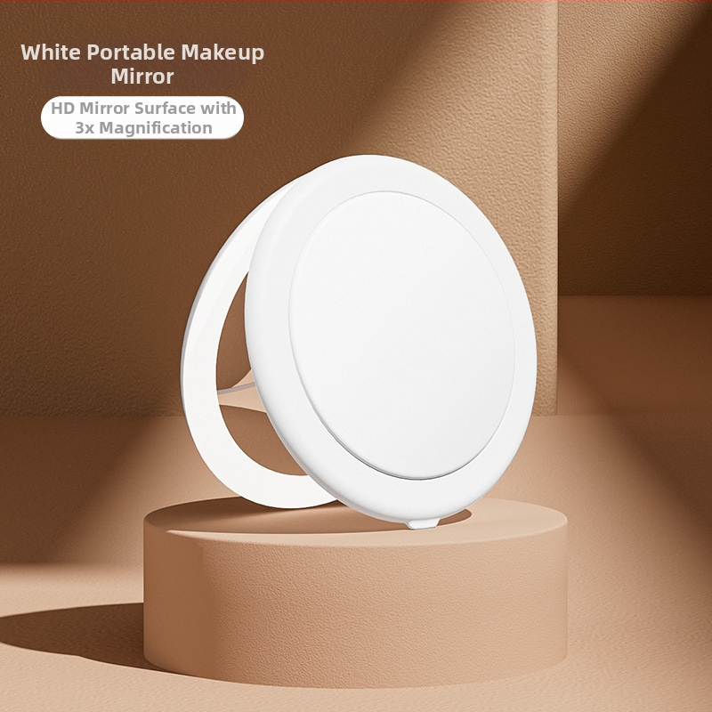 Kozmetikai tükör újratölthető LED-es lámpával, púderes rúzs, kettős célú, nagyított szépségtükör, kézi, kétoldalas, összecsukható, hordozható