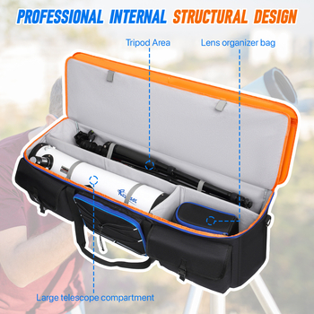 Teleskoobi hoiukott Suure mahutavusega põrutuskindel astronoomilise teleskoobi kaitsev hoiukott Multifunktsionaalne kott kaamerale