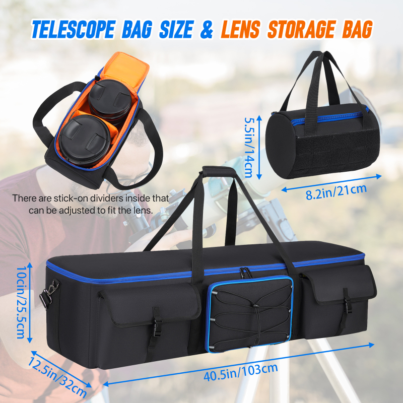 Teleskoobi hoiukott Suure mahutavusega põrutuskindel astronoomilise teleskoobi kaitsev hoiukott Multifunktsionaalne kott kaamerale