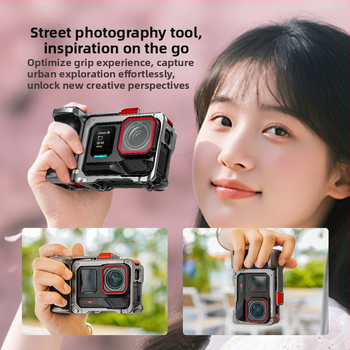 Flymile ir piemērots Insta360Acepro2 Street Shooting rokturu komplektam, sporta kameras rāmim un fotografēšanas piederumiem.