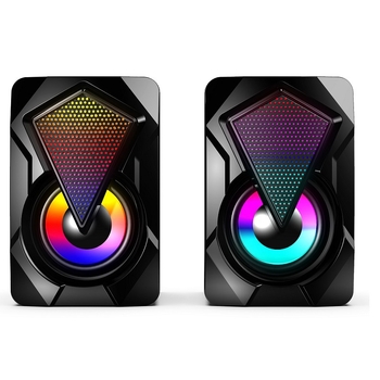 X2 multimeedia lauaarvuti heli kodulaua mini RGB värviline USB kõlar juhtmega raske subwoofer